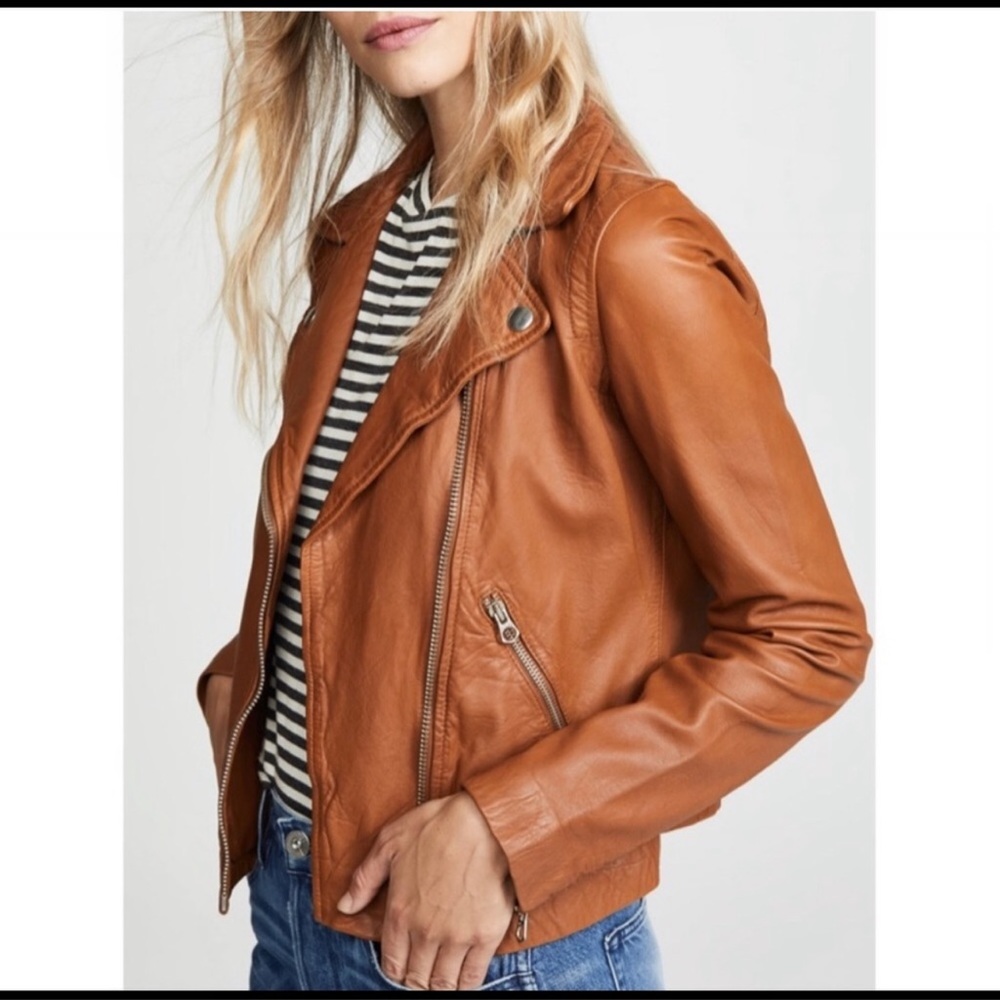 ✨❤️ NWOT leather moto jacket Burnt Sienna ❤️✨
